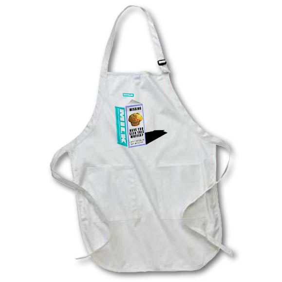 3dRose apr_13224 R McDowell Graphics Funny Food - Missing Muffin - Aprons