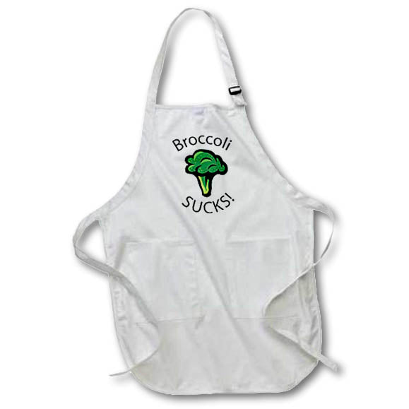 3dRose R McDowell Graphics Funny Food - Broccoli Sucks - Aprons