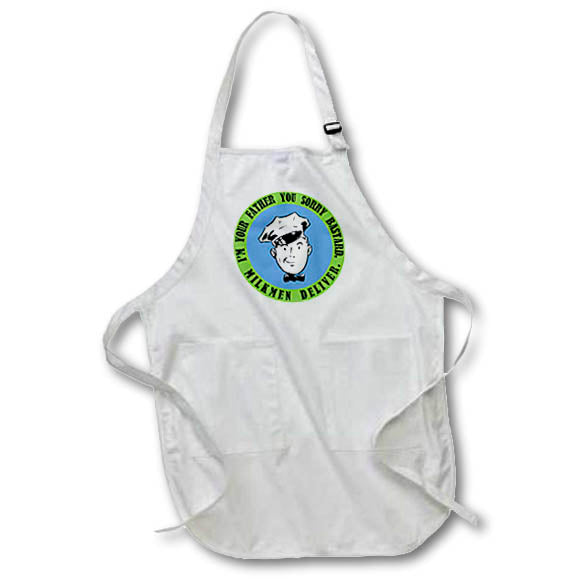3dRose R McDowell Graphics Adult Humor - Milkmen Deliver - Aprons
