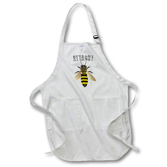 3dRose apr_13233 R McDowell Graphics Animal Humor - Bumble Bee Attack - Aprons