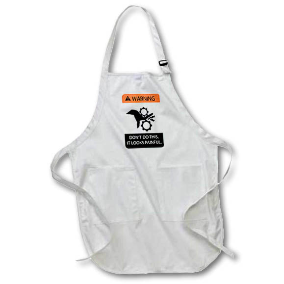 3dRose R McDowell Graphics Humor - Warning this may hurt - Aprons