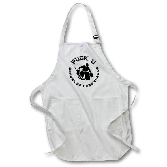 3dRose R McDowell Graphics Sports Humor - Puck University - Aprons