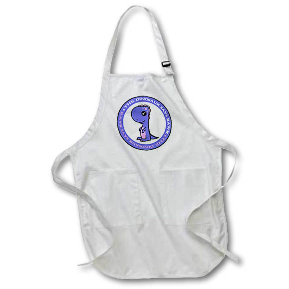 3dRose Janna Salak Designs Dinosaurs - The Dinosaur Says Rawr - Aprons (apr_13756)