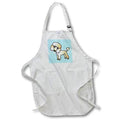 3dRose Janna Salak Designs Dogs - Cute Apricot Poodle Blue Paw Print Background - Aprons (apr_13771)