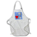 3dRose Janna Salak Designs Under the Sea - I Love Dolphins - Aprons (apr_13814)