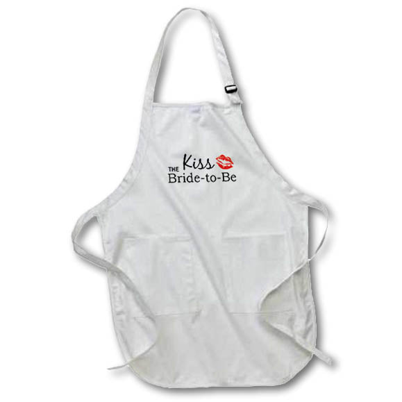 3dRose InspirationzStore Typography - Kiss the Bride to Be - Bachelorette party or Hen night fun gifts - Aprons (apr_151640)