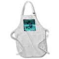 3dRose Anne Marie Baugh Beaches - A Pretty Night Island Scene with Palm Trees and Tropical - Aprons (apr_152568)