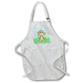 3dRose Janna Salak Designs Jungle Animals - Baby Animals Blue Monkey - Aprons (apr_15432)