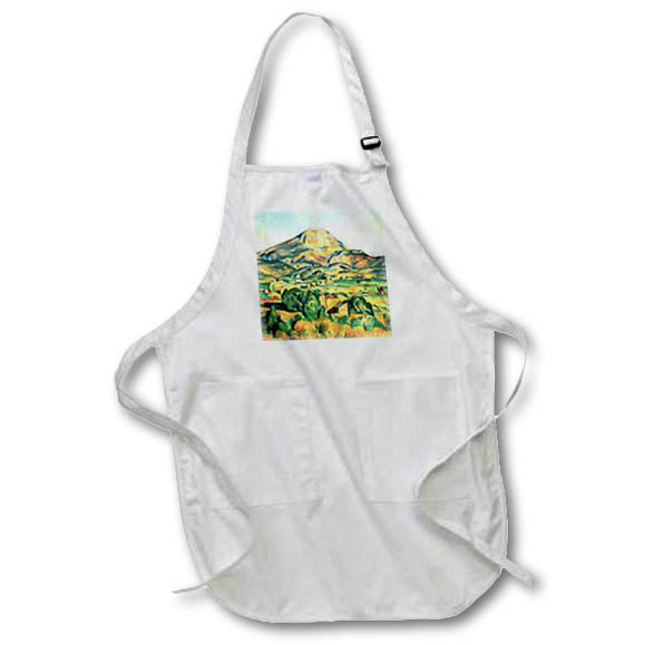 3dRose InspirationzStore Vintage Art - Mont Sainte-Victoire by Paul Cezanne 1895 - famous - Aprons (apr_155642)