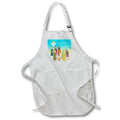 3dRose Belinha Fernandes - Christmas Greetings - Modern nativity scene and Merry Christmas Greetings - Aprons (apr_156618)