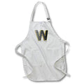 Apron - Monogram letter W in golden metal with perforated front in gray Illustrations