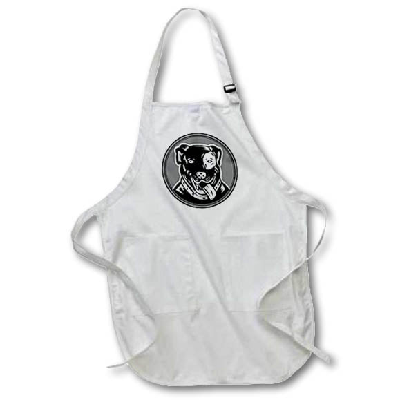 3dRose R McDowell Graphics Animal Humor - Happy Pit Bull - Aprons
