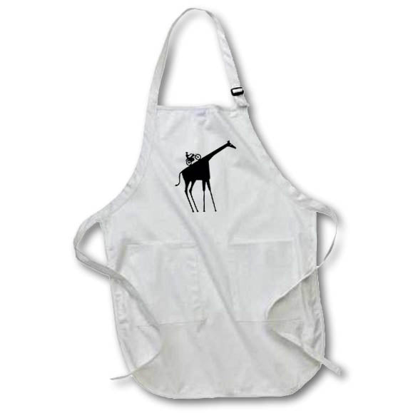 3dRose R McDowell Graphics Animal Humor - Extreme moto safari - Aprons