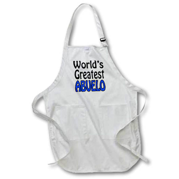 3dRose EvaDane - Quotes - World’s Greatest Abuelo, Blue - Aprons (apr_159592)