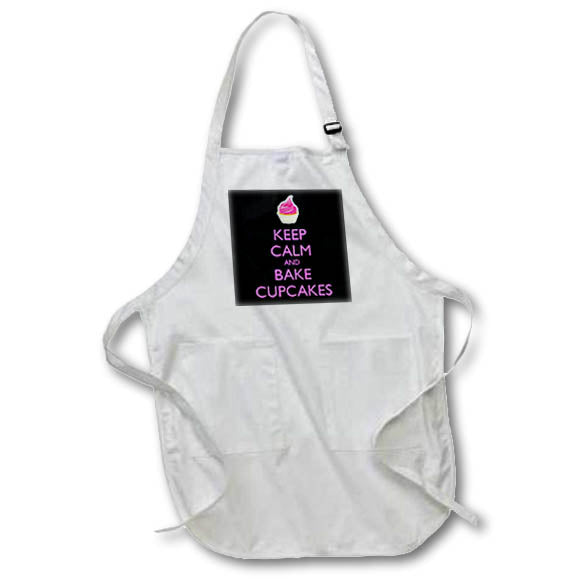 3dRose EvaDane - Funny Quotes - Keep Calm and Bake Cupcakes - Aprons (apr_159620)