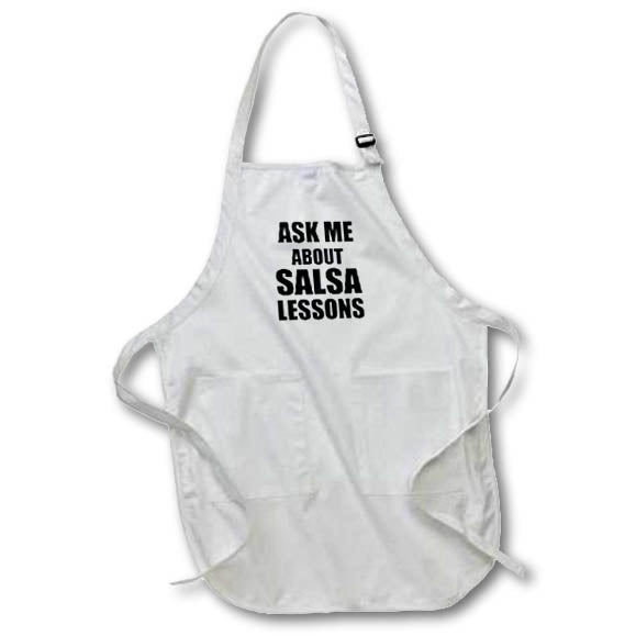 3dRose InspirationzStore Typography - Ask me about Salsa Dancing lessons - Dance Teacher - Aprons (apr_161944)