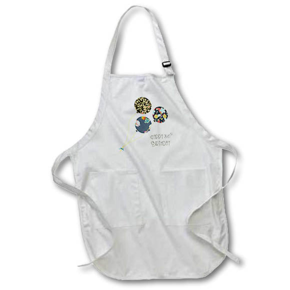 3dRose InspirationzStore Occasions - Happy 80th Birthday - Modern stylish floral Balloons. - Aprons (apr_162021)