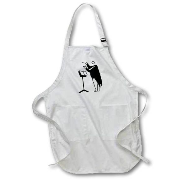 3dRose Susans Zoo Crew Music - Graphic Conductor and Stand Black - Aprons (apr_164281)