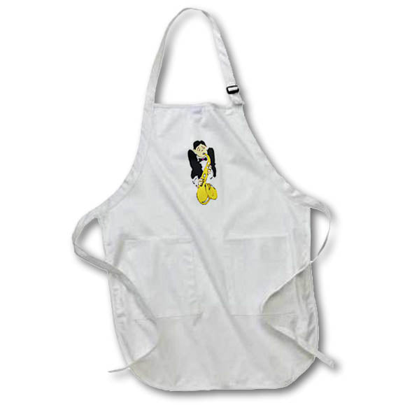 3dRose Susans Zoo Crew Music - man abstract saxophone top - Aprons (apr_164325)