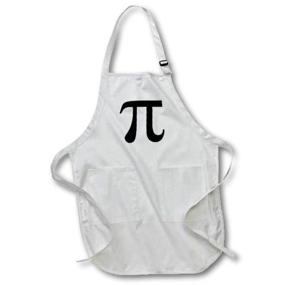 3dRose InspirationzStore Typography - Pi symbol math sign. Mathematical black and white - Aprons (apr_164891)
