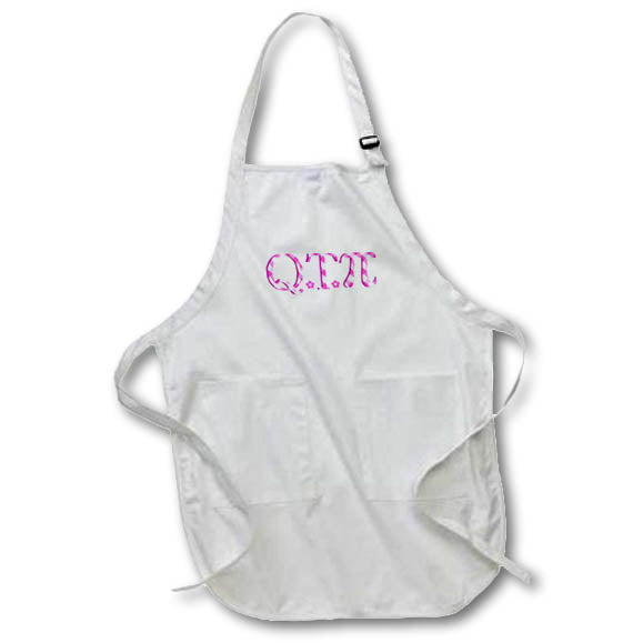3dRose InspirationzStore Typography - QT pi - Cute Pink Cutie Pie Math Pun - Geeky Girly Mathematics Humor - Aprons (apr_164995)