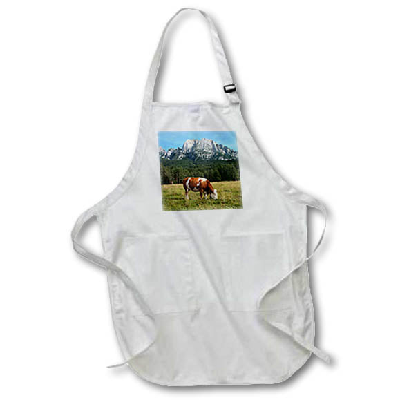 3dRose Carsten Reisinger - Photography - Simmental cow grazing - Aprons (apr_165722)