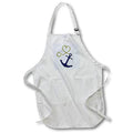3dRose Janna Salak Designs Nautical - Cute Anchor and Heart Rope - Blue - Aprons (apr_165815)