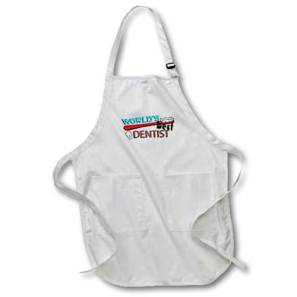 3dRose Janna Salak Designs Occupational Gifts - Worlds Best Dentist - Aprons (apr_165822)