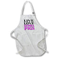 3dRose EvaDane - Funny Quotes - Live Love Guinea Pigs, Pink - Aprons (apr_171992)