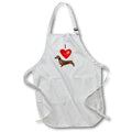 3dRose Sandy Mertens Dog Designs - I Love Dachshunds - Aprons (apr_17300)
