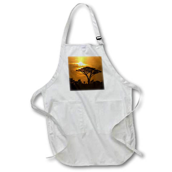 apr_173294 Island Swag Designs Africa - Thorn Acacia Umbrella Tree on African Plains at Sunset Tropical Night Scene - Aprons
