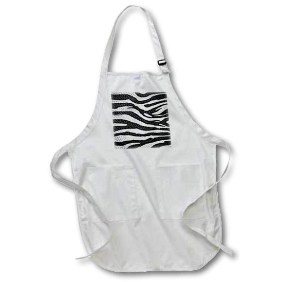 3dRose apr_173295 Island Swag Designs Animal Prints - Wild Africa Two Tone Leather Look African Zebra Pattern Safari Animal Print - Aprons