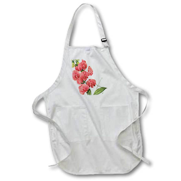 3dRose PS Vintage - Pink Orchids Vintage - Aprons (apr_179039)