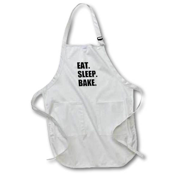 3dRose InspirationzStore Eat Sleep series - Eat Sleep Bake - passionate about baking - hobby - Aprons (apr_180382)