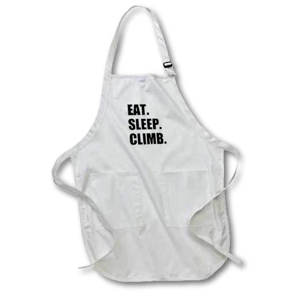 3dRose InspirationzStore Eat Sleep series - Eat Sleep Climb - passionate rock climber text - - Aprons (apr_180390)