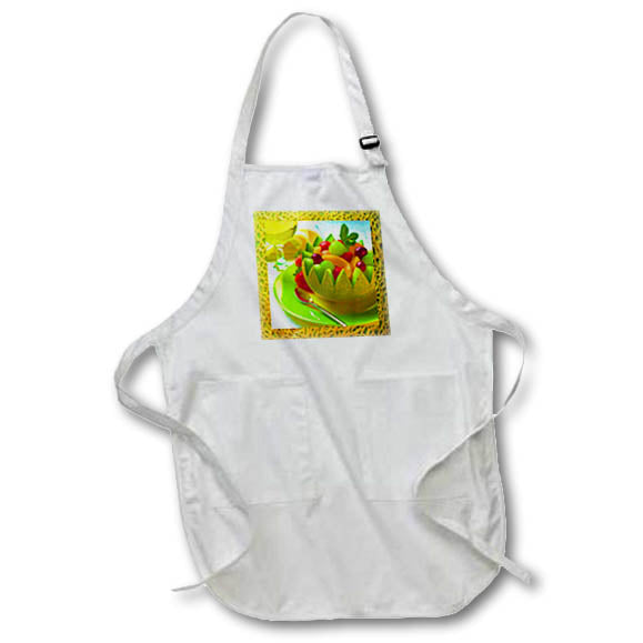 3dRose Susan Brown Designs Food Themes - Melon Fruit Salad - Aprons (apr_18347)