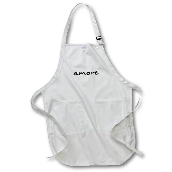 3dRose InspirationzStore Love Series - Amore, Word for Love in Italian Romantic World Language, Italy Text - Aprons (apr_185029)