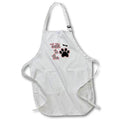 3dRose Charlyn Woodruff - CW Designs - Humor Collection - Funny Red Talk to The Paw Cool White Cat - Aprons (apr_185569)