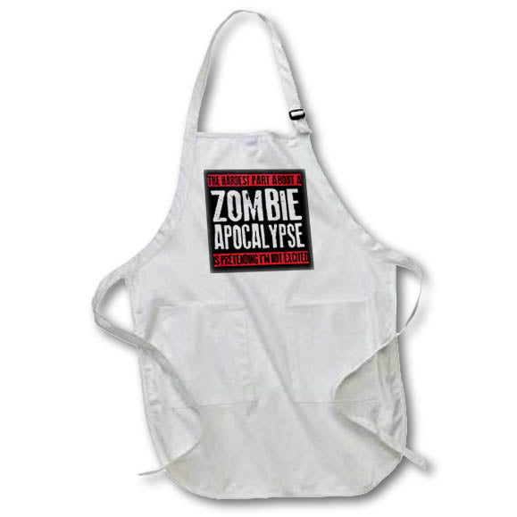 3dRose EvaDane - Funny Quotes - The Hardest Part About a Zombie Apocalypse, Aprons (apr_193279)