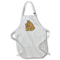3dRose All Smiles Art Animals - Funny Brown Hippo Cartoon - Aprons (apr_200127)