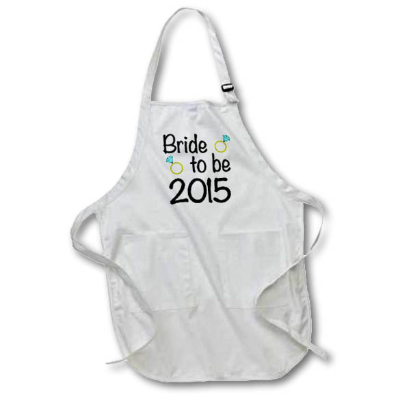 3dRose EvaDane - Funny Quotes - Bride to Be, 2015, Black - Aprons (apr_202880)