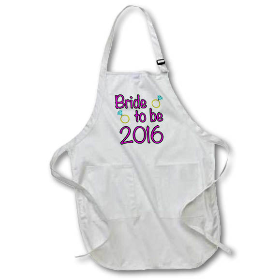 3dRose EvaDane - Funny Quotes - Bride to Be, 2016, Pink - Aprons (apr_202888)
