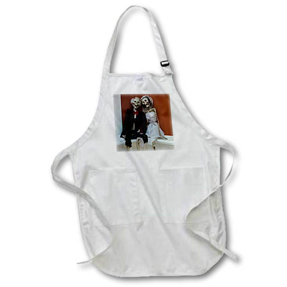 3dRose Roni Chastain Photography - Mr and Mrs Skeleton - Aprons (apr_203189)