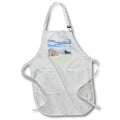 3dRose Perkins Designs Summertime - Beach of Shells summer scene of sandy beach and ocean - Aprons (apr_20480)
