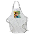 3dRose Florene -Victorian Images - Print of Pretty Victorian Girl Holding Her Doll - Aprons (apr_205113)
