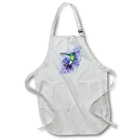 3dRose Boehm Graphics Hummingbird - Humingbird on Blue - Aprons (apr_20896)