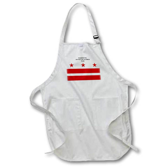 3dRose Sandy Mertens Washington, DC - Washington DC Flag - Aprons (apr_210380)