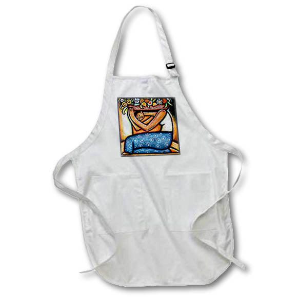 3dRose Paul Honatke Designs Prints - Flower Girl mexican art colorful - Aprons (apr_21129)