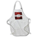 3dRose Beverly Turner Thank you in Other Languages - Lavish Red Leaf Print with Silver Frame, Aprons (apr_212825)