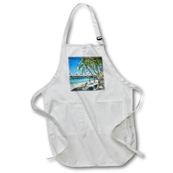 3dRose Edmond Hogge Jr – Countrys - Bora Bora Bungalows - Aprons (apr_214795)